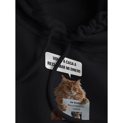 Sudadera con Capucha Unisex Estampado de Gato "Recompensa Miau" Michilandia