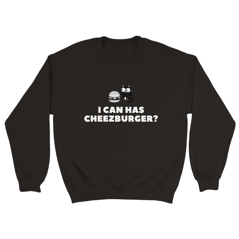 Sudadera Unisex Estampado de Gato "Cheezburger Miau" Michilandia | La tienda online de los fans de gatos