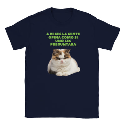 Camiseta Junior Unisex Estampado de Gato "Opiniones No Solicitadas" Michilandia | La tienda online de los fans de gatos