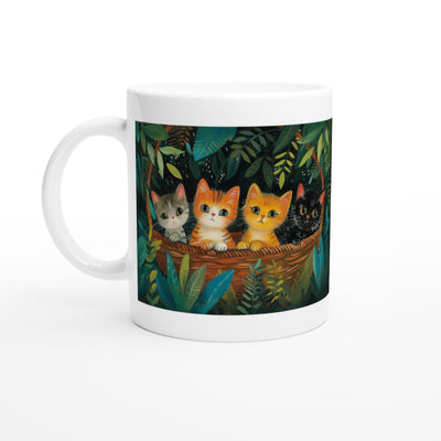 Taza Blanca con Impresión de Gato 