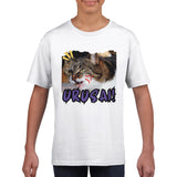 Camiseta Junior Unisex Estampado de Gato "Urusai!"