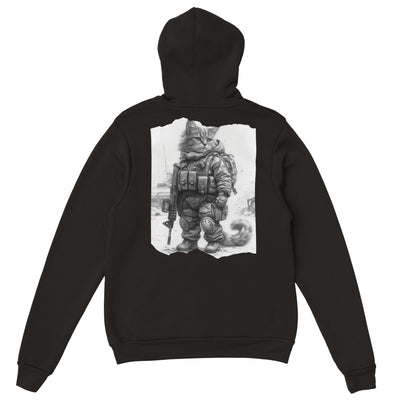 Sudadera con capucha Prémium Unisex Impresión Trasera de Gato 