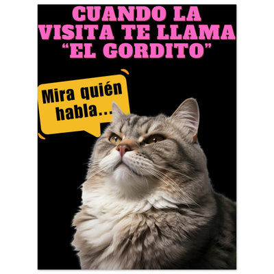 Panel de aluminio impresión de gato "Mira Quién Habla" Michilandia | La tienda online de los amantes de gatos