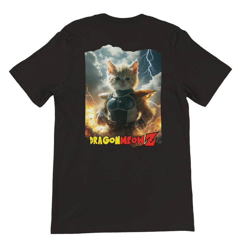 Camiseta Prémium Unisex Impresión Trasera de Gato 