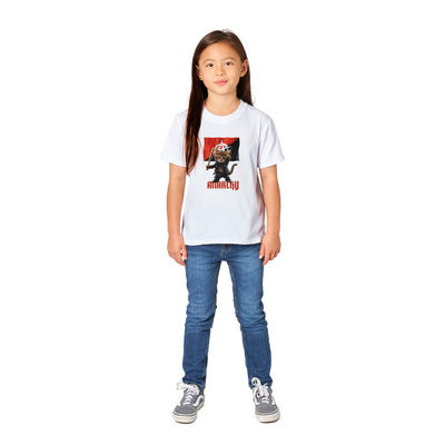 Camiseta Junior Unisex Estampado de Gato "Miaunarchy Biker" Michilandia