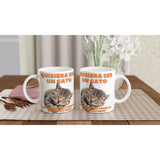 Taza Blanca con Impresión de Gato "Vida de Miau" Michilandia | La tienda online de los fans de gatos