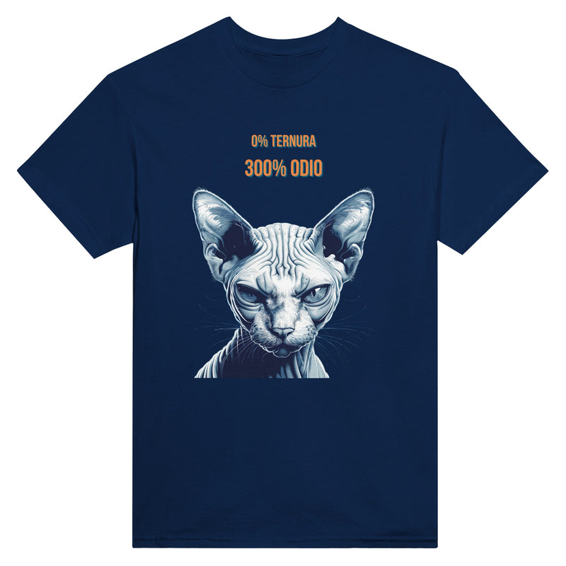 Camiseta Unisex Estampado de Gato "Sphynx Implacable" Michilandia