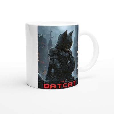 Taza Blanca con Impresión de Gato "The Batcat" Michilandia | La tienda online de los fans de gatos