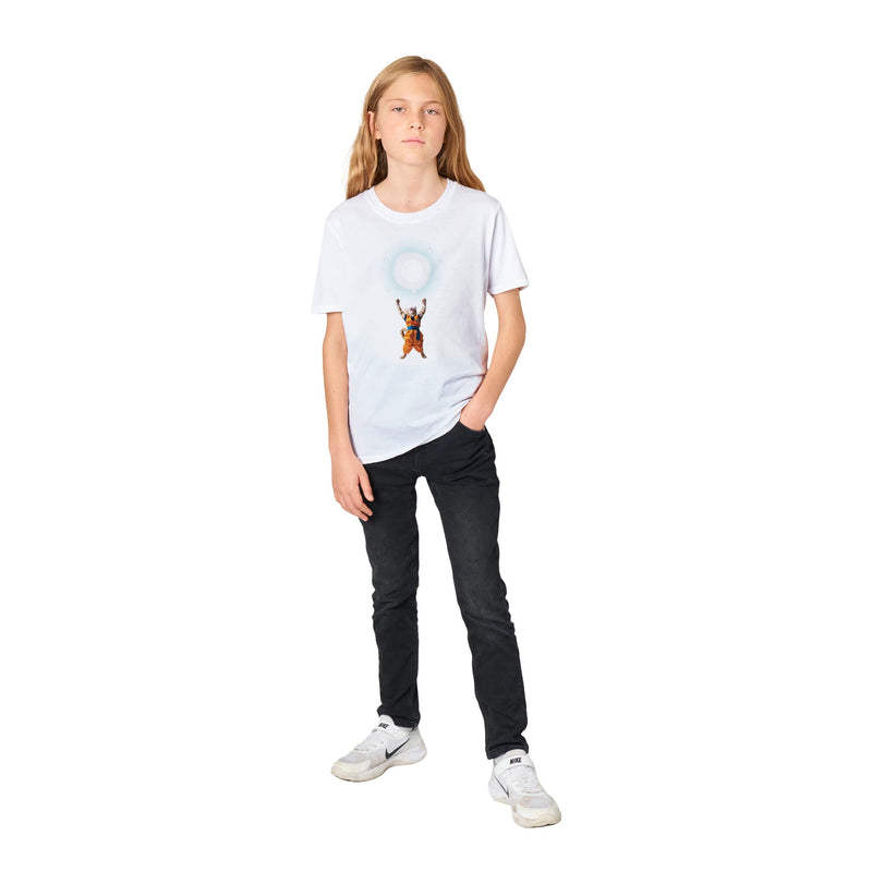 Camiseta Junior Unisex Estampado de Gato "GenkiMiau" Michilandia