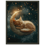 Póster Semibrillante de Gato con Marco Metal "Ensueño Lunar" Michilandia | La tienda online de los fans de gatos