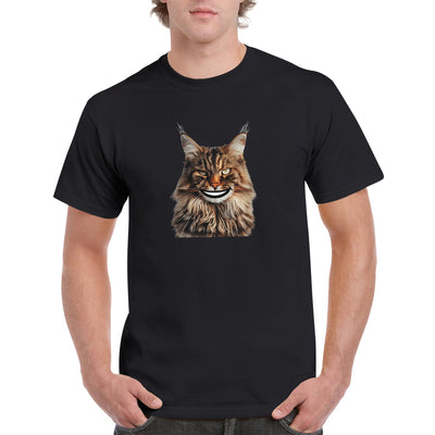 Camiseta Unisex Estampado de Gato "Sonrisa de Maine Coon" Michilandia