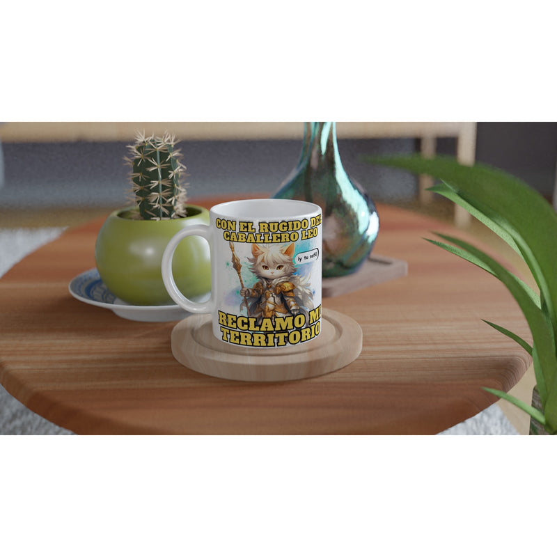 Taza blanca con impresión de gato "Caballero del Sofá" Michilandia | La tienda online de los amantes de gatos