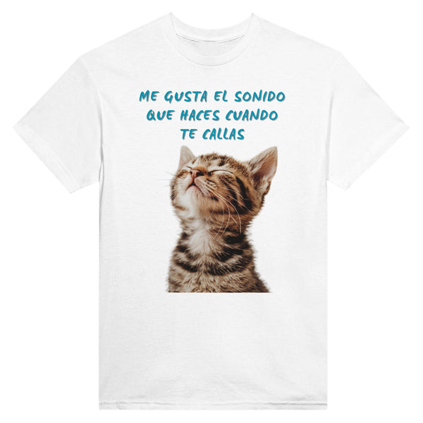 Camiseta Unisex Estampado de Gato "Silencio Melódico" Michilandia | La tienda online de los fans de gatos