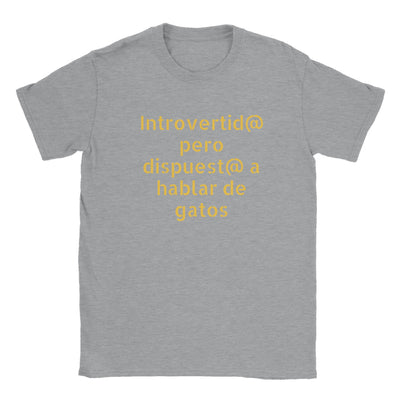 Camiseta unisex estampado de gato "Introvertid@" Gelato