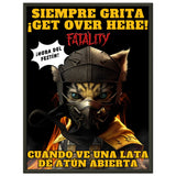 Póster Semibrillante de Gato con Marco Metal "¡Get Over Here, Atún!" Michilandia | La tienda online de los amantes de gatos