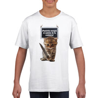 Camiseta Junior Unisex Estampado de Gato 