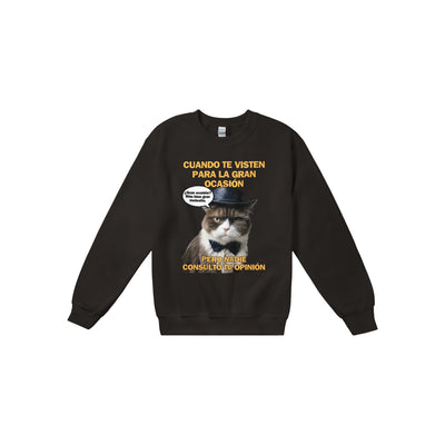 Sudadera Unisex Estampado de Gato "Dilema de Gala" Michilandia | La tienda online de los fans de gatos