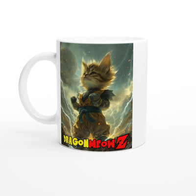 Taza Blanca con Impresión de Gato 