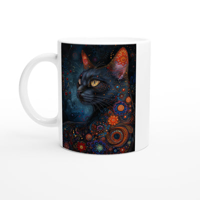 Taza Blanca con Impresión de Gato 