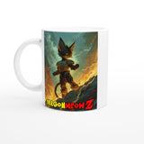 Taza Blanca con Impresión de Gato "Mini Saiyan Poderoso" Michilandia | La tienda online de los fans de gatos