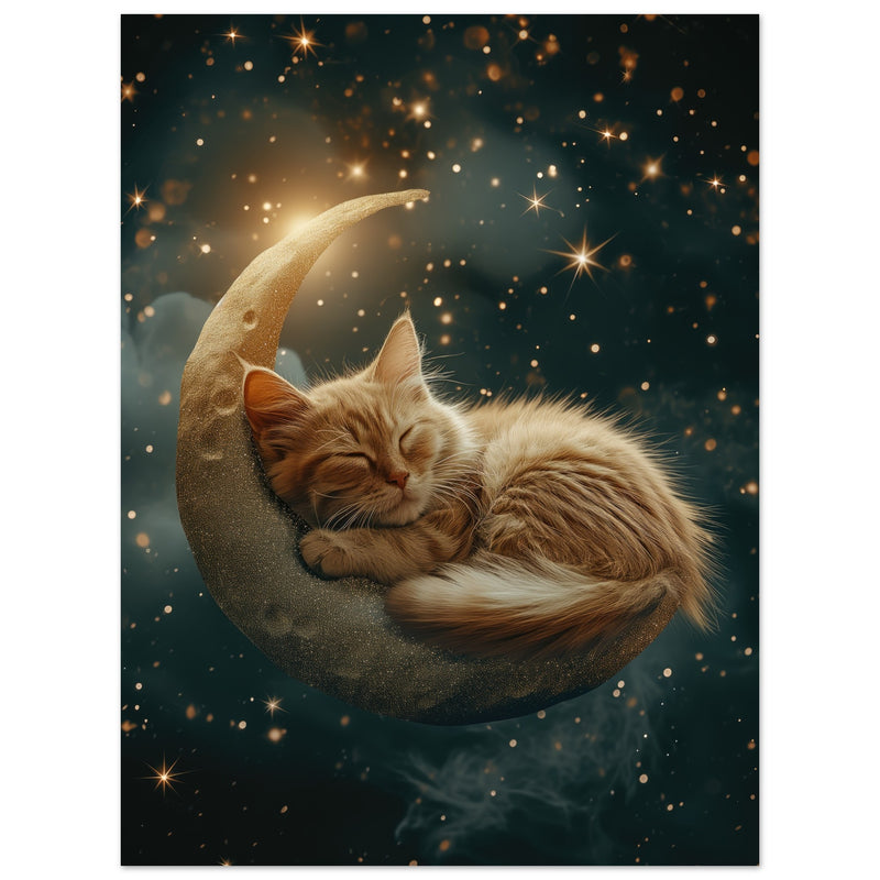 Panel de aluminio impresión de gato "Ensueño Lunar" Michilandia | La tienda online de los fans de gatos