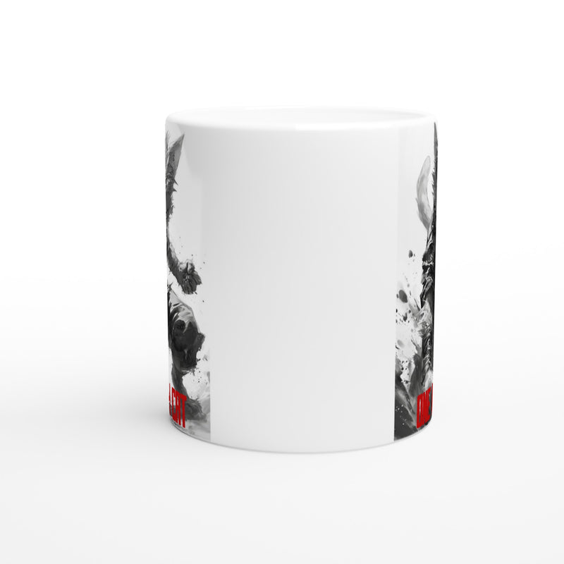 Taza Blanca con Impresión de Gato "Garou Felino" Michilandia | La tienda online de los fans de gatos