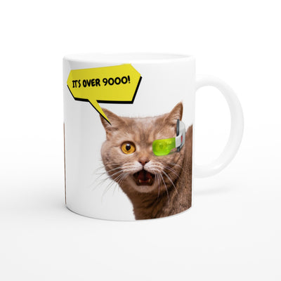 Taza Blanca con Impresión de Gato "9000 Miaus" Michilandia