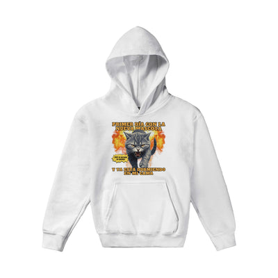 Sudadera con capucha júnior estampado de gato 