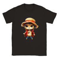 Camiseta unisex estampado de gato "Miau D. Luffy"