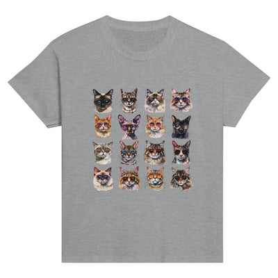 Camiseta Junior Unisex Estampado de Gato "Cool Cats" Michilandia | La tienda online de los fans de gatos