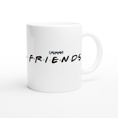 Taza Blanca con Impresión de Gato "Amigos Peludos" Michilandia | La tienda online de los fans de gatos