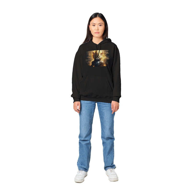 Sudadera con Capucha Unisex Estampado de Gato "El Último Saiyajin Felino" Michilandia | La tienda online de los fans de gatos