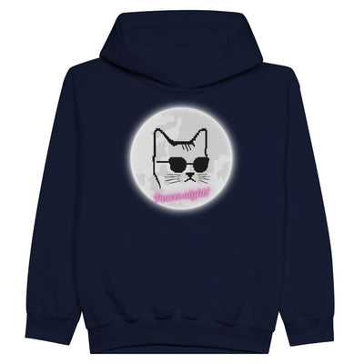 Sudadera con capucha júnior estampado de gato "Puurr Night" Michilandia | La tienda online de los fans de gatos