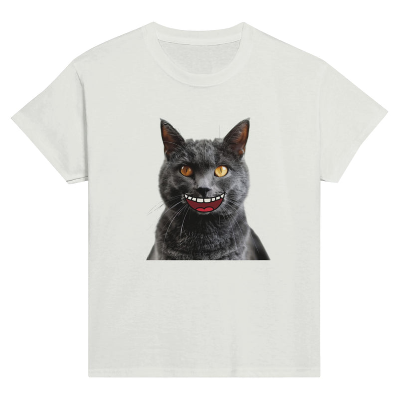 Camiseta Junior Unisex Estampado de Gato "Sonrisa Cartoon" Michilandia