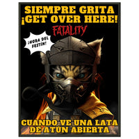 Póster Semibrillante de Gato con Marco Metal 