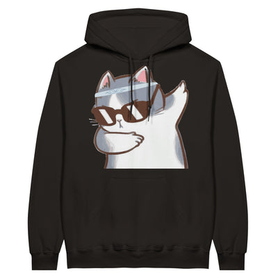 Sudadera con Capucha Unisex Estampado de Gato 