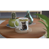 Taza Blanca con Impresión de Gato "Regalo Incomprendido" Michilandia | La tienda online de los amantes de gatos