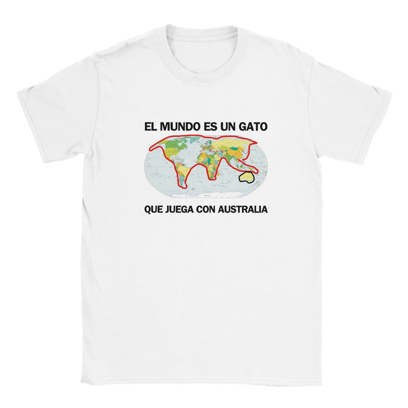 Camiseta Junior Unisex Estampado de Gato "Atlas Felino" Michilandia | La tienda online de los fans de gatos