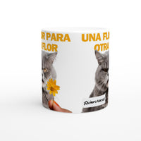 Taza Blanca con Impresión de Gato "Antojos Felinos" Michilandia | La tienda online de los fans de gatos