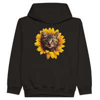 Sudadera con capucha júnior estampado de gato "Miau Solar" Michilandia