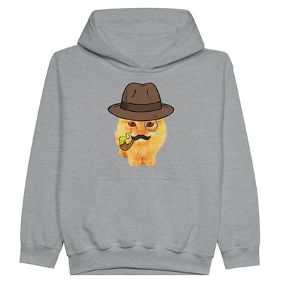 Sudadera con capucha júnior estampado de gato "Gentleman Miau" Michilandia