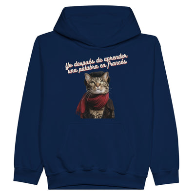 Sudadera con capucha júnior estampado de gato "Top Chat" Michilandia | La tienda online de los fans de gatos