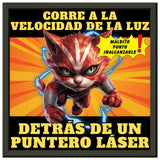 Póster Semibrillante de Gato con Marco Metal "Flash Cat" Michilandia | La tienda online de los amantes de gatos