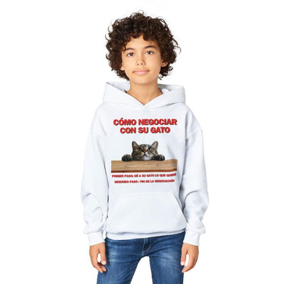 Sudadera con capucha júnior estampado de gato 