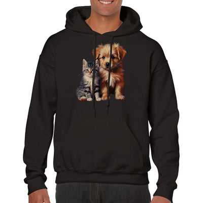 Sudadera con capucha unisex estampado de gato 