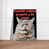 Lienzo de gato "Risa Culpable" Michilandia | La tienda online de los fans de gatos