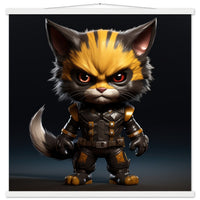 Póster semibrillante de gato con colgador "Michi Wolverine"
