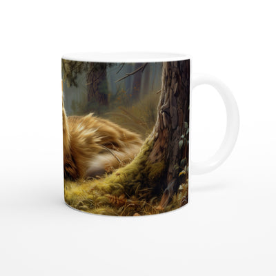 Taza Blanca con Impresión de Gato "Nobleza Silvestre" Michilandia | La tienda online de los fans de gatos