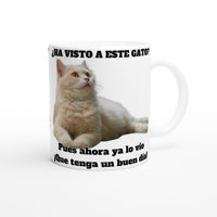 Taza Blanca con Impresión de Gato "Gato del Día" Michilandia | La tienda online de los fans de gatos