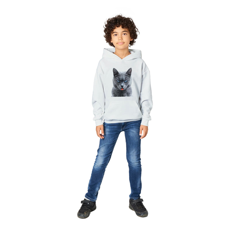 Sudadera con capucha júnior estampado de gato "Burla Felina" Michilandia